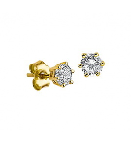 Geelgouden oorknop met zirconia 4 mm - 3132746