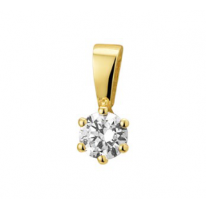 Geelgouden hanger met zirconia 4 mm - 3132747