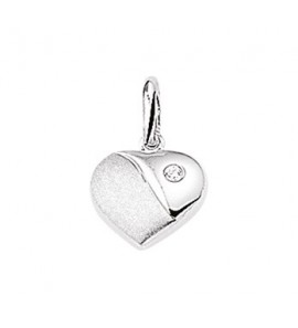 Zilver hanger hart mat/glans met zirc. - 3132855