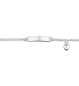Zilveren plaatarmband met hartje 11-13cm - 3132875