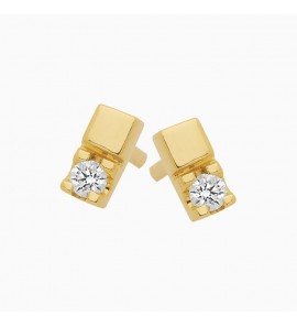 Eclat oorknop witgoud met briljant 2x0.03crt totaal 0.06crt. - 3132911