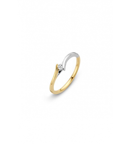Goud bicolour dames ring "ik wil je... Roma" met 0.05crt - 3132659
