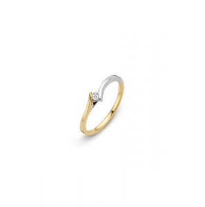Goud bicolour dames ring "ik wil je... Roma" met 0.05crt - 3132659