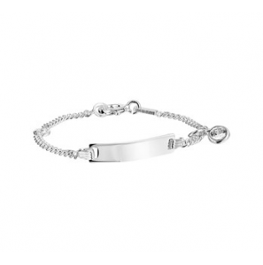 Zilveren plaatarmband met zirconia 11-13 cm - 3132795