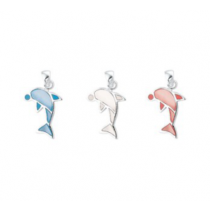 Zilveren hanger dolfijn met parelmoer kleur - 3140048