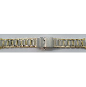 Horlogeband staal bicolour 18-22 mm - 3140328