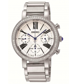 Seiko dames chrono staal bracelet swarovski wr - 3140400