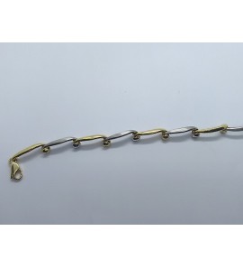 Gouden bicolour armband fantasie bol 19.5 cm - 3140473
