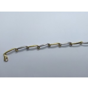 Gouden bicolour armband fantasie bol 19.5 cm - 3140473