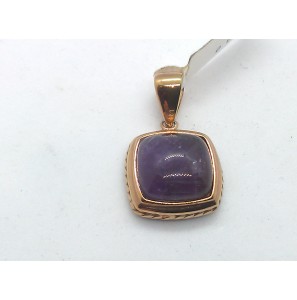 Staal hanger rose verguld met amethyst. Geen garantie op plating. - 3130433