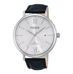 Pulsar heren staal leer zwart 50m - 3140429