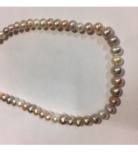 Parel collier met onedel slot 45cm - 3130649