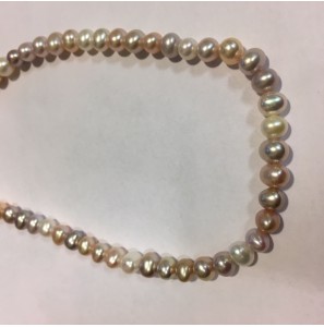 Parel collier met onedel slot 45cm - 3130649