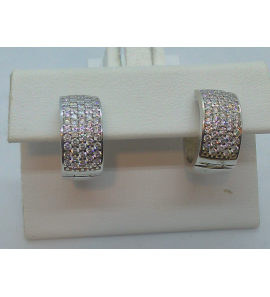 Zilveren creolen gerhodineerd 17x8 met zirconia. - 3130708