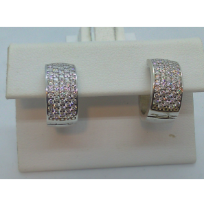 Zilveren creolen gerhodineerd 17x8 met zirconia. - 3130708