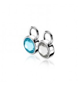 Zinzi zlv. creoolhangers swar. dubbel aqua/wit - 3130825