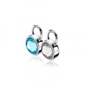 Zinzi zlv. creoolhangers swar. dubbel aqua/wit - 3130825