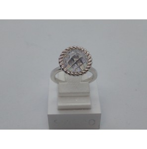 Merri ring 925/-rodinie met geknoopte rand en zirc. mt. 54 - 3130975