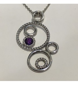 Merri ring 925/-rodinie met syn. purple safir mt. 54 - 3130976