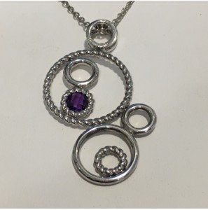 Merri ring 925/-rodinie met syn. purple safir mt. 54 - 3130976