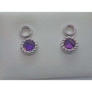 Merri earrings  925/-rodinie met syn. purple safir - 3130977
