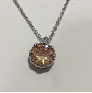Merri necklace 925/-rodinie met champange zirc.  42-45cm - 3130982