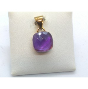 Stalen hanger met amethyst rose verguld. Geen garantie op plating - 3131254