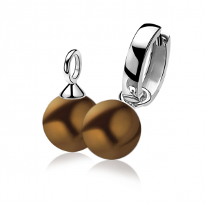 ZINZI zlv. creoolhangers parel bruin 10 mm - 3140545