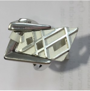 Sueno zilver ring met wit rechtmodel open gewerkt - 3140626