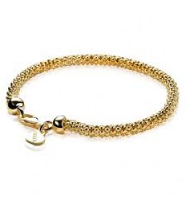 ZINZI zlv. armband popcorn rond 4,5 mm geel verguld 19 cm - 3140975