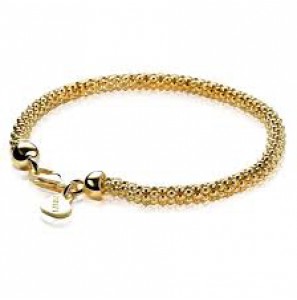 ZINZI zlv. armband popcorn rond 4,5 mm geel verguld 19 cm - 3140975