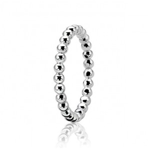 Zinzi zlv. knuckle ring smal met bol 2mm mt. 44 - 3140992