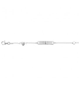 Zilver plaatbandje met hartje 9-11 cm - 3141225