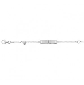Zilver plaatbandje met hartje 9-11 cm - 3141225