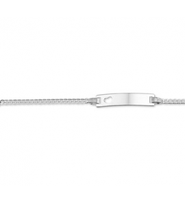 Zilver plaatarmbandje met uitgestanst hartje 9-11 cm - 3141260