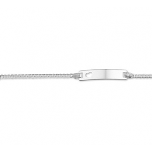 Zilver plaatarmbandje met uitgestanst hartje 9-11 cm - 3141260
