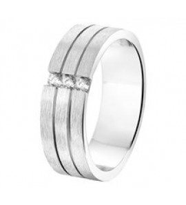 Zilveren vriendsschapsring mat/glans met drie zirconia&#39;s A207CZ - 3141314
