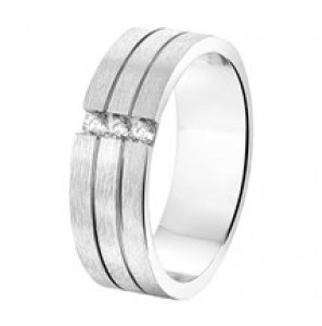 Zilveren vriendsschapsring mat/glans met drie zirconia&#39;s A207CZ - 3141314