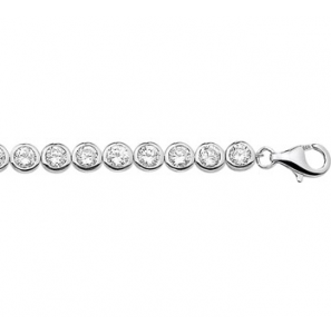 Zilver tennisarmband zirconia rond 5mm 19,5 cm - 3141618