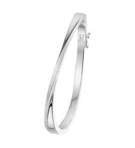 Zilveren slavenarmband met scharnier mat/glans 5,5 x 60 mm met 8-je - 3141923