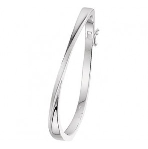 Zilveren slavenarmband met scharnier mat/glans 5,5 x 60 mm met 8-je - 3141923