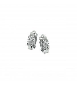 Zilveren clipoorbellen met zirconia's - 3142028