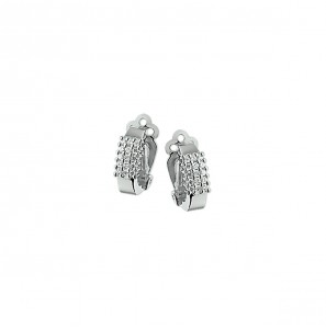 Zilveren clipoorbellen met zirconia's - 3142028