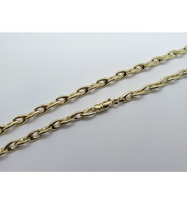 Geelgouden chocker fantasie maan 6x10mm 45cm - 3142263