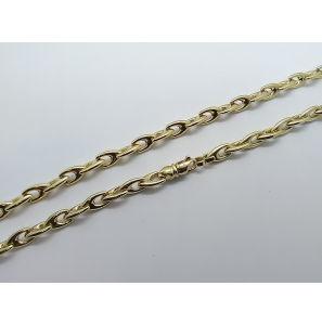 Geelgouden chocker fantasie maan 6x10mm 45cm - 3142263