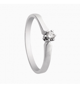 Eclat witgouden ring solitair met 0.12 crt VS/SI - 3142296
