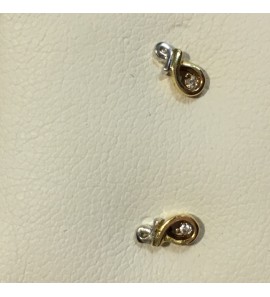 Eclat bicolour oorknopjes 0.02 krt. - 3142300