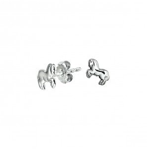 Zilveren oorknop paard - 3142347