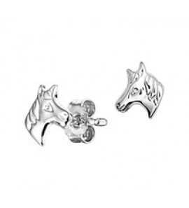 Zilveren oorknop paard - 3142353