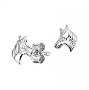 Zilveren oorknop paard - 3142353
